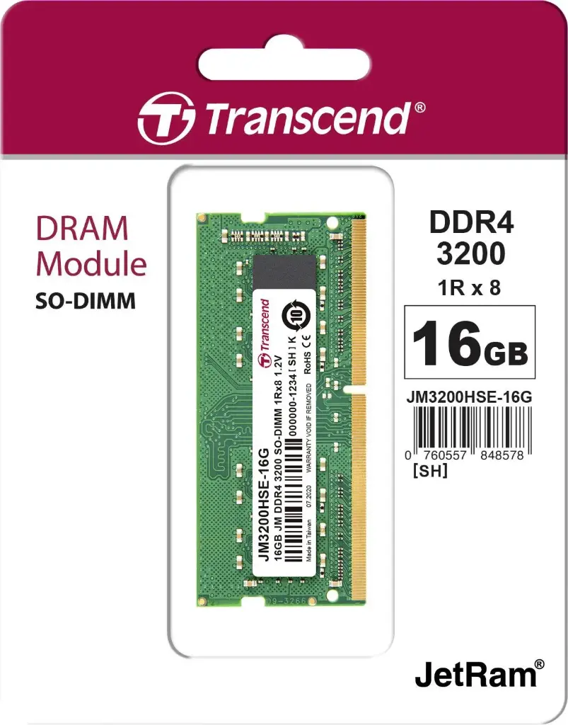 Memoire Vive (RAM) Transcend 16 Go DDR4 portable