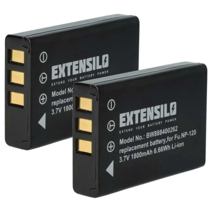 EXTENSILO 2x Batterie compatible avec CAMILEO X100 HD, X100, H30 appareil photo