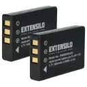 EXTENSILO 2x Batterie compatible avec CAMILEO X100 HD, X100, H30 appareil photo