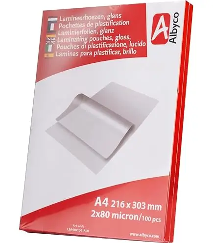 Film de Plastification Paquet de Transparent A4